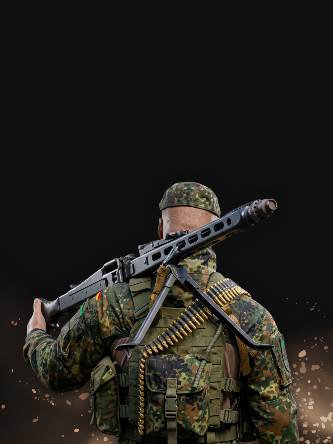 Soldaten treten am Morgen in der Kaserne an